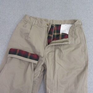 Lands' End Tan Chinos with Plaid Lining